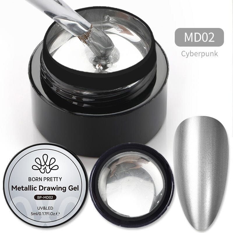 Mafanails Ultra bright metallic gel - Silver, 5g - Image 2